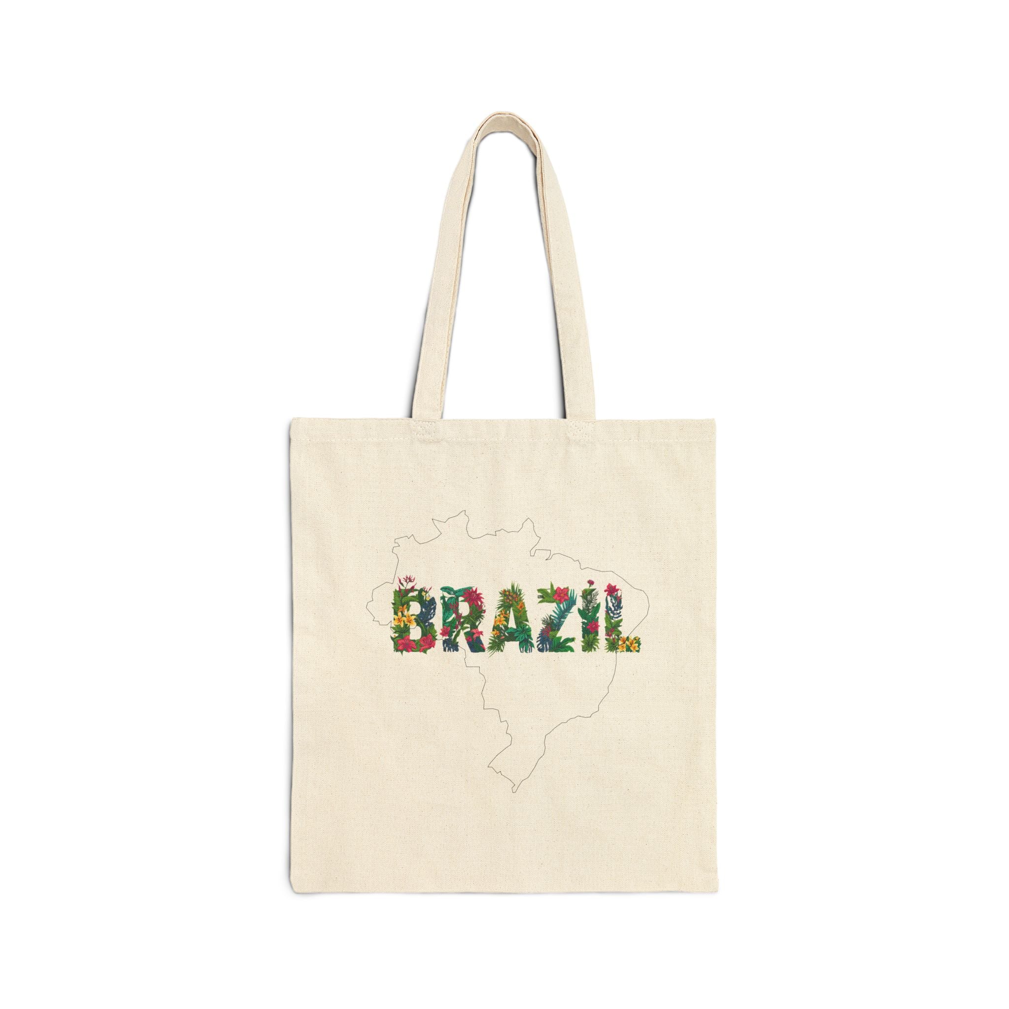Brazil Floral Canvas Tote Bag — Cotton Eco Shopper