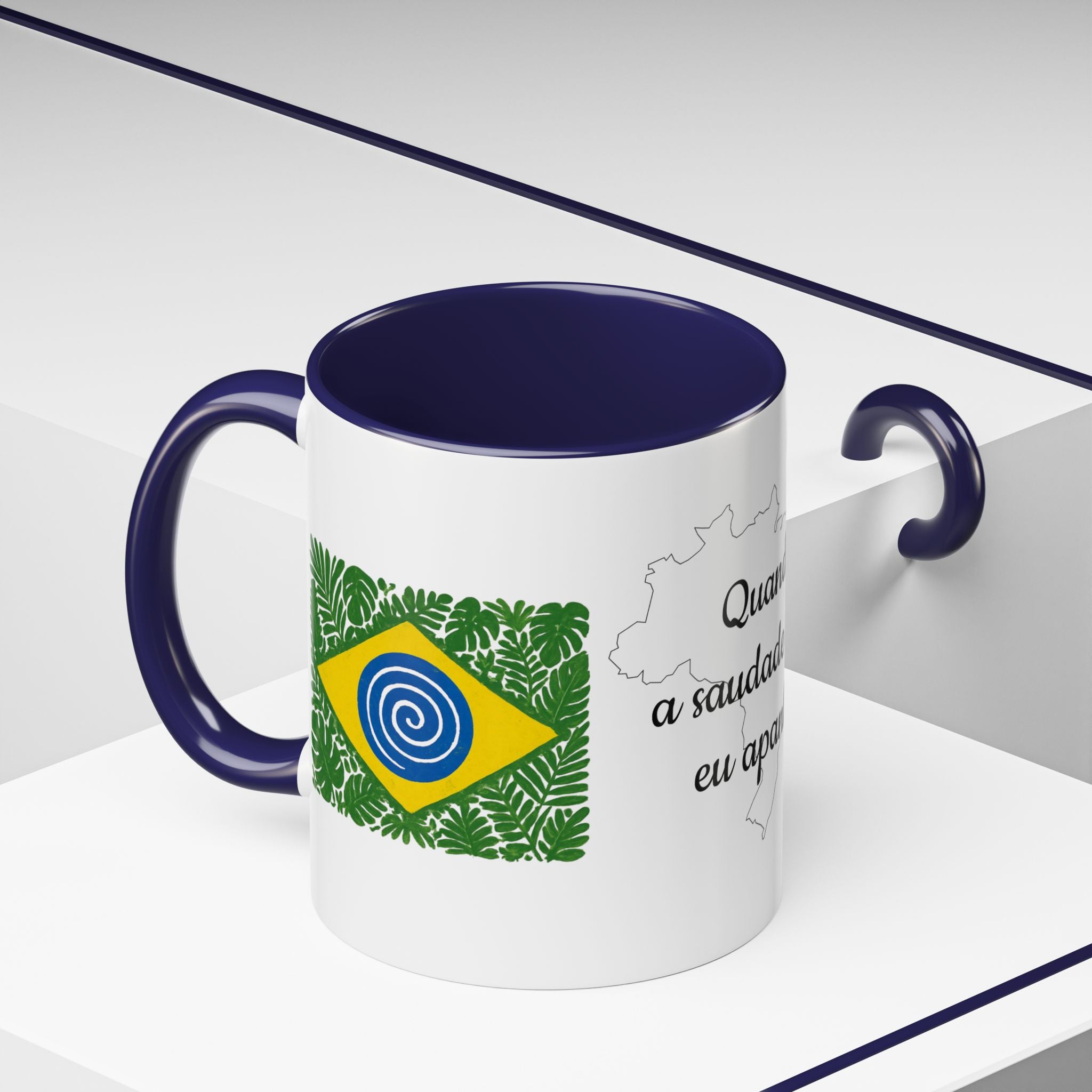 Brazilian Coffee Mug – "Quando a saudade bate, eu apanho!" Accent Mug