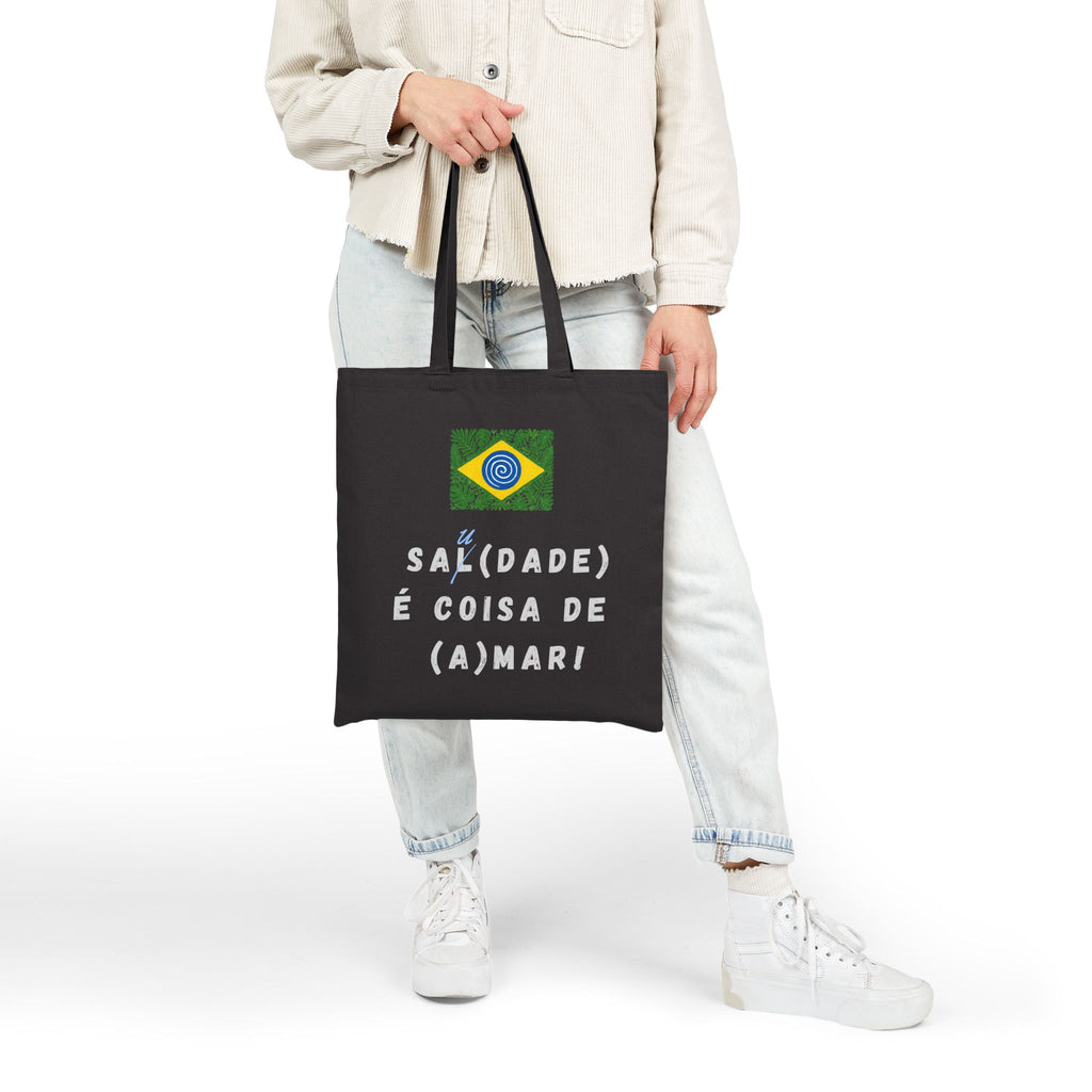 Brazil Flag Tote Bag – “Saudade é Coisa de (A)Mar” Canvas Tote