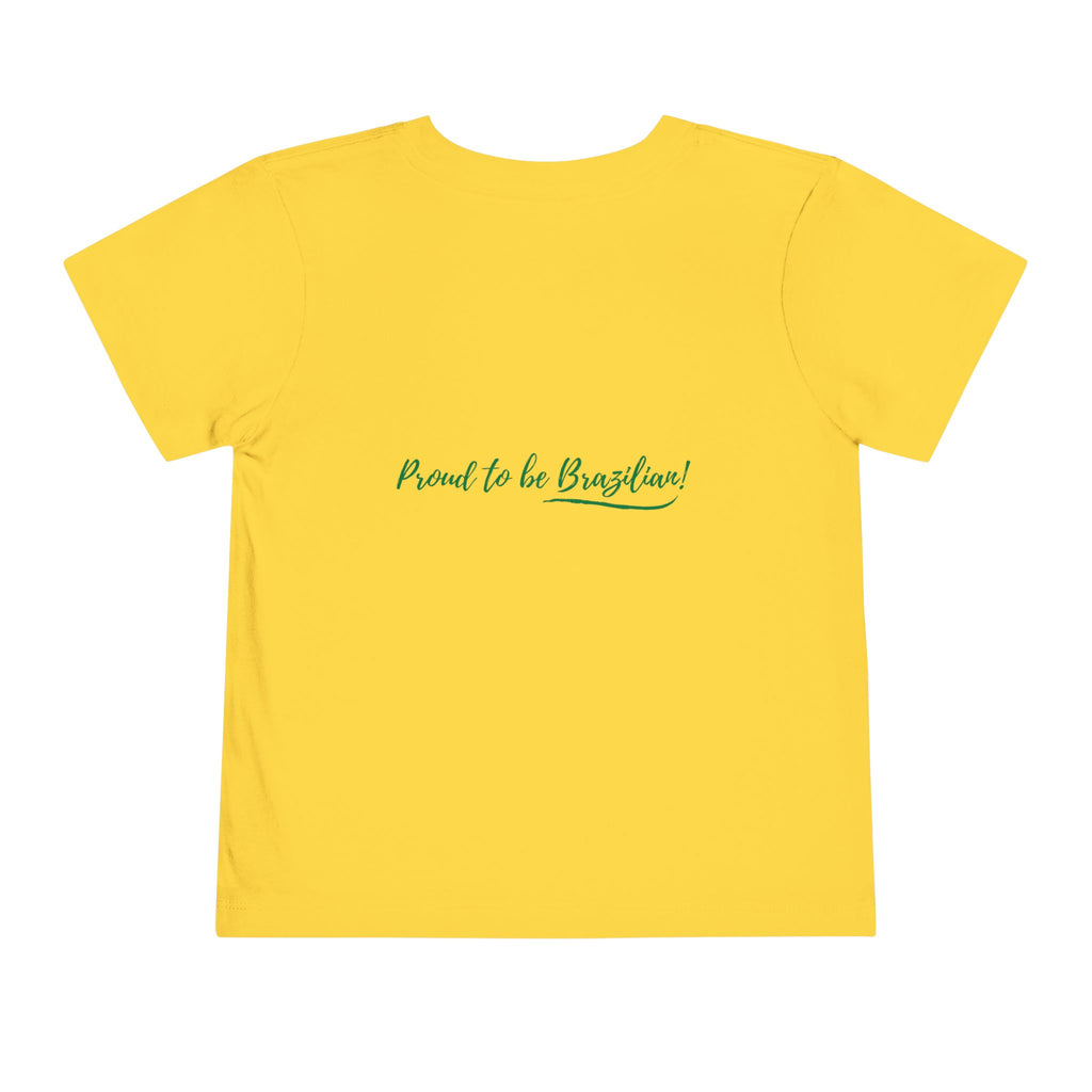 Toddler Tee — Brazilian Flag Tropical Design "Proud to be Brazilian"
