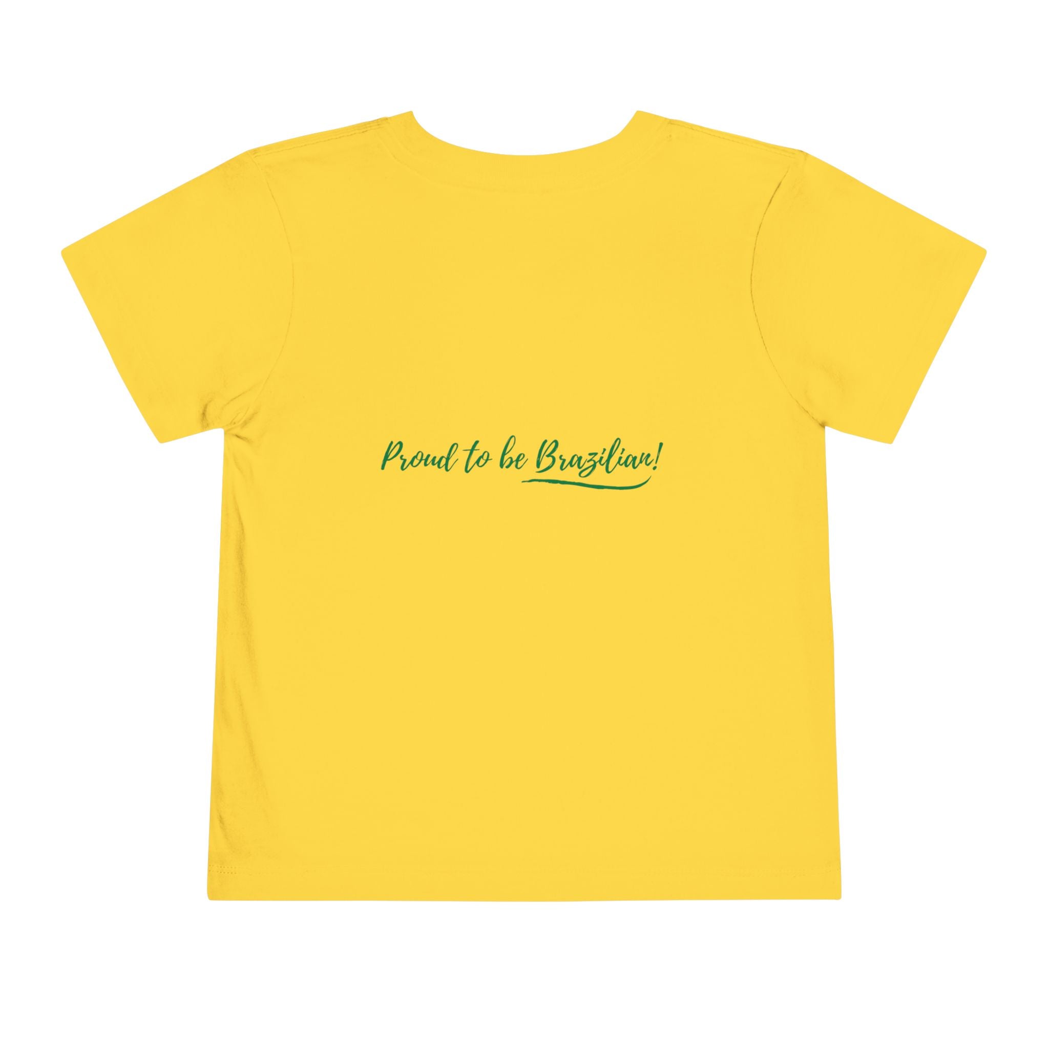 Toddler Tee — Brazilian Flag Tropical Design "Proud to be Brazilian"