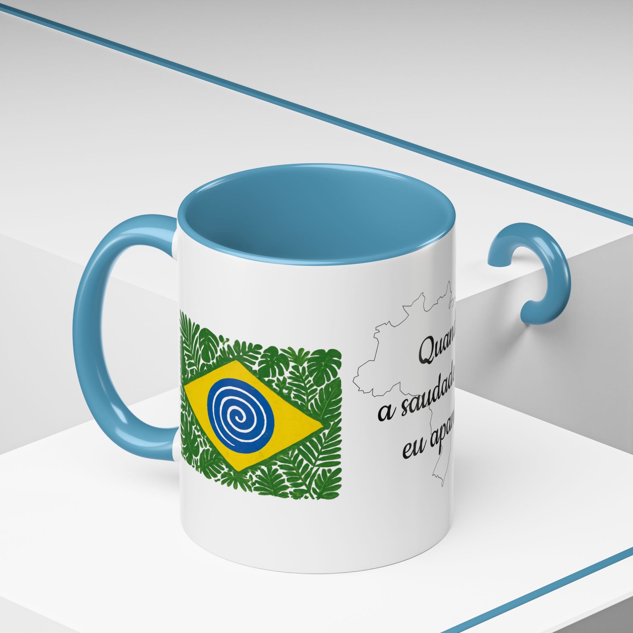 Brazilian Coffee Mug – "Quando a saudade bate, eu apanho!" Accent Mug