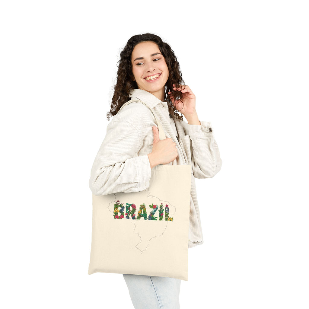 Brazil Floral Canvas Tote Bag — Cotton Eco Shopper