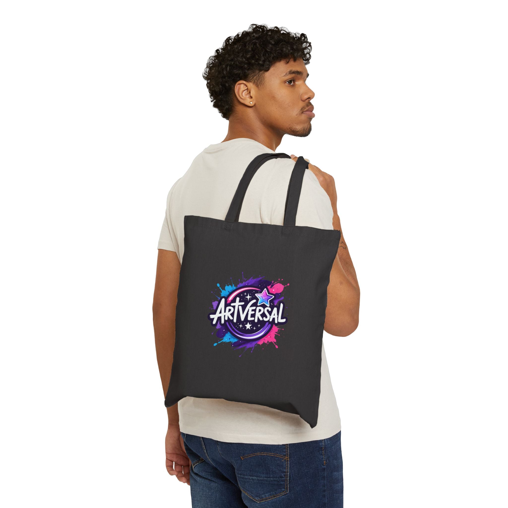 ArtVersal ™ Canvas Tote Bag Colorful Splash Logo