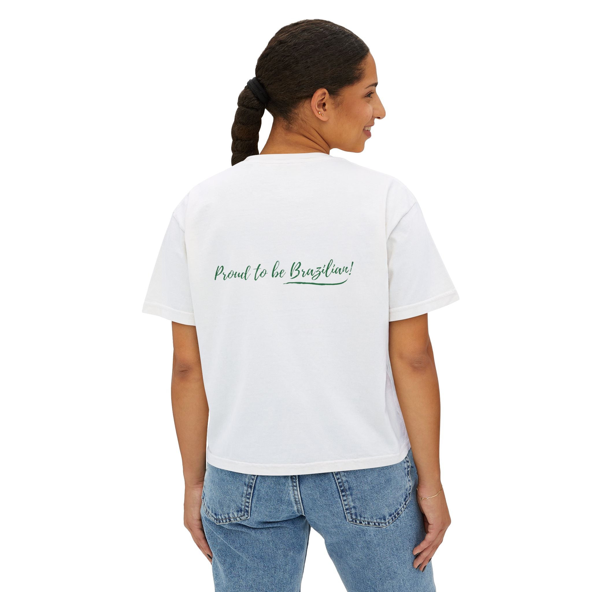Brazil Tropical Flag Women's Boxy Tee — World Cup Pride Shirt