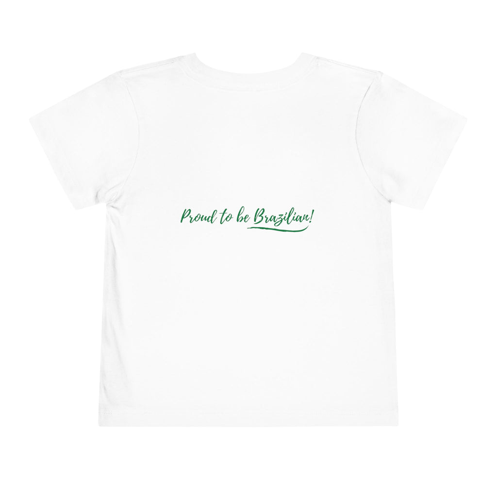Toddler Tee — Brazilian Flag Tropical Design "Proud to be Brazilian"