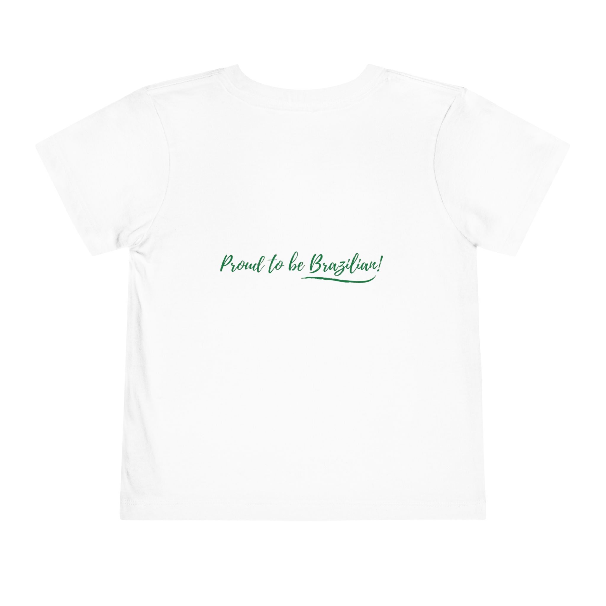 Toddler Tee — Brazilian Flag Tropical Design "Proud to be Brazilian"
