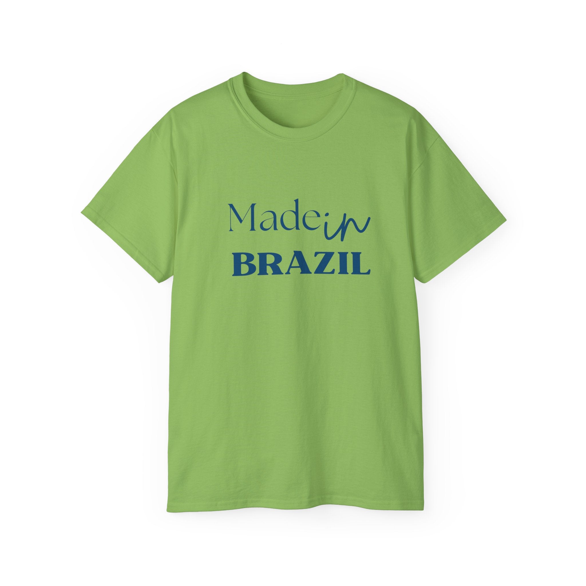 Brazil Flag Tropical Tee — Green Leaf Brazilian Pride Shirt