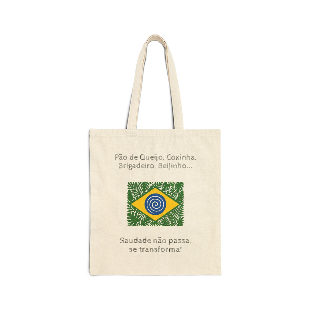 Brazilian Nostalgia Canvas Tote — 'Saudade não passa, se transforma'