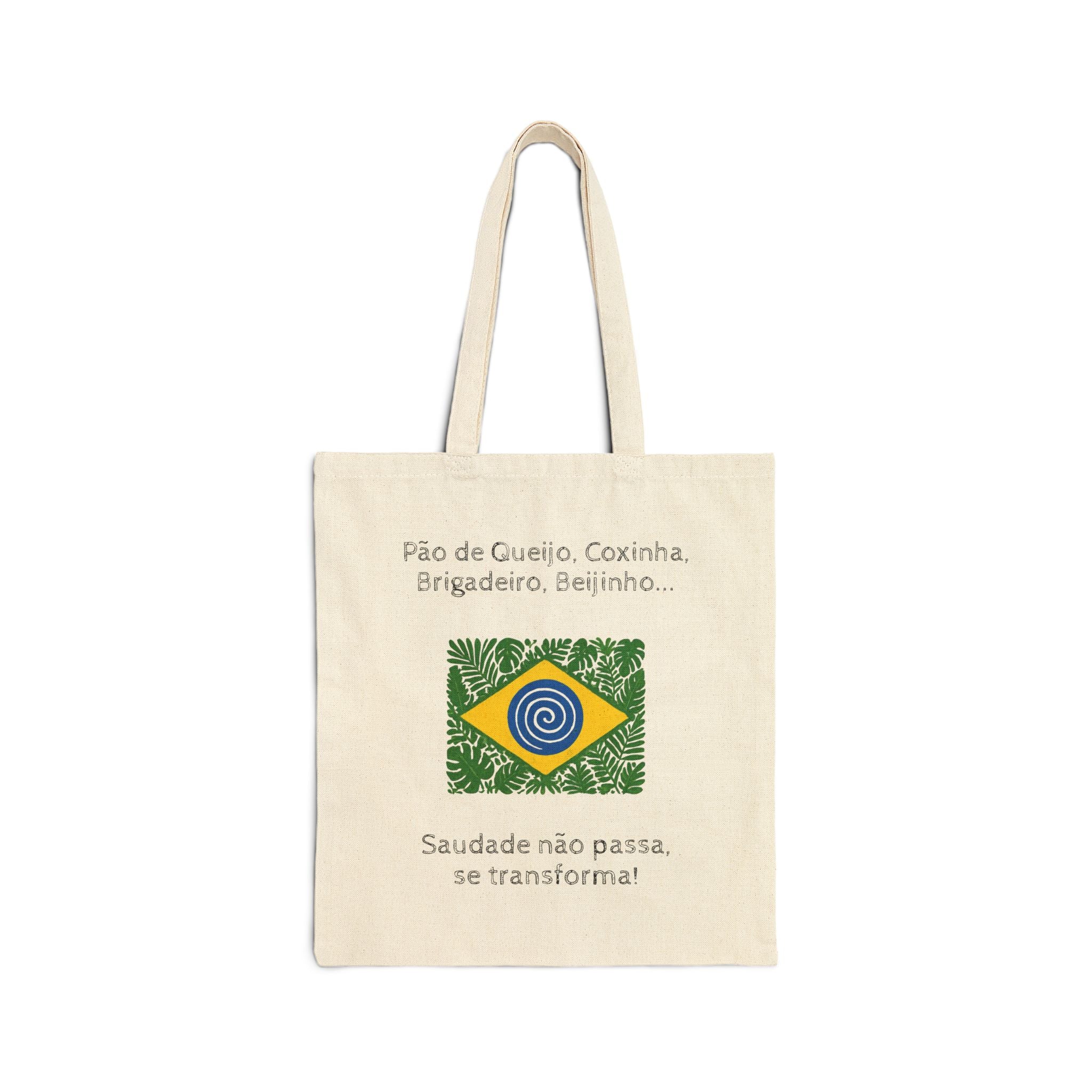 Brazilian Nostalgia Canvas Tote — 'Saudade não passa, se transforma'