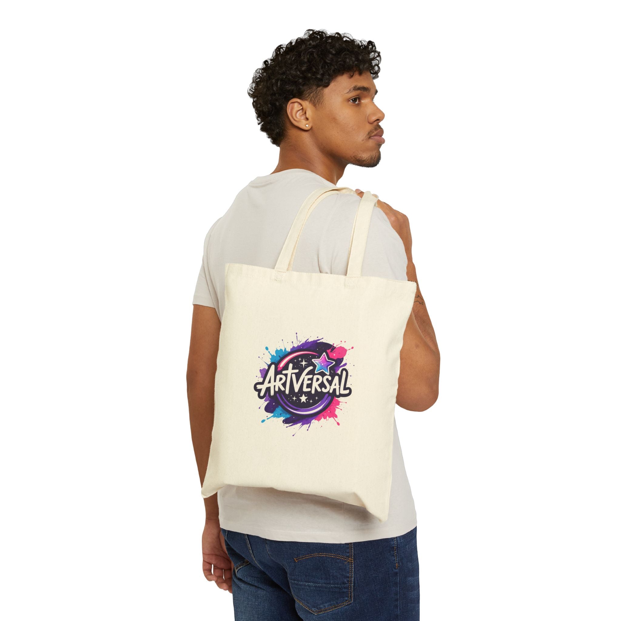 ArtVersal ™ Canvas Tote Bag Colorful Splash Logo