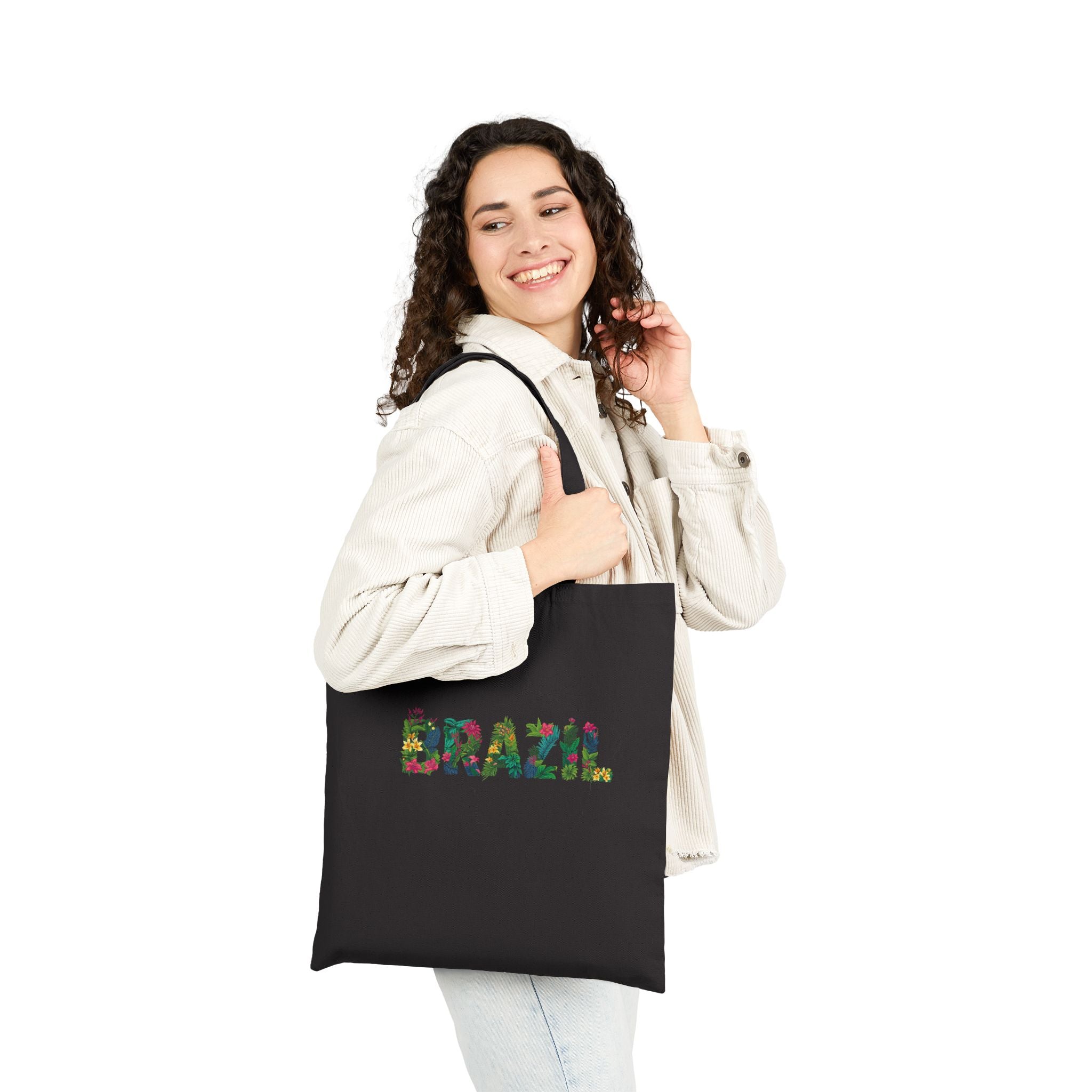 Brazil Floral Canvas Tote Bag — Cotton Eco Shopper