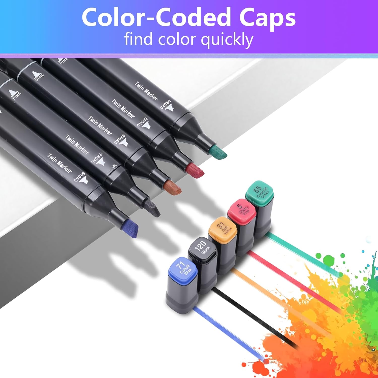 100 Colors Double Tip Brush Pens, Watercolor-Based Markers, Alcohol Markers For Children And Adults, Drawing, Calligraphy