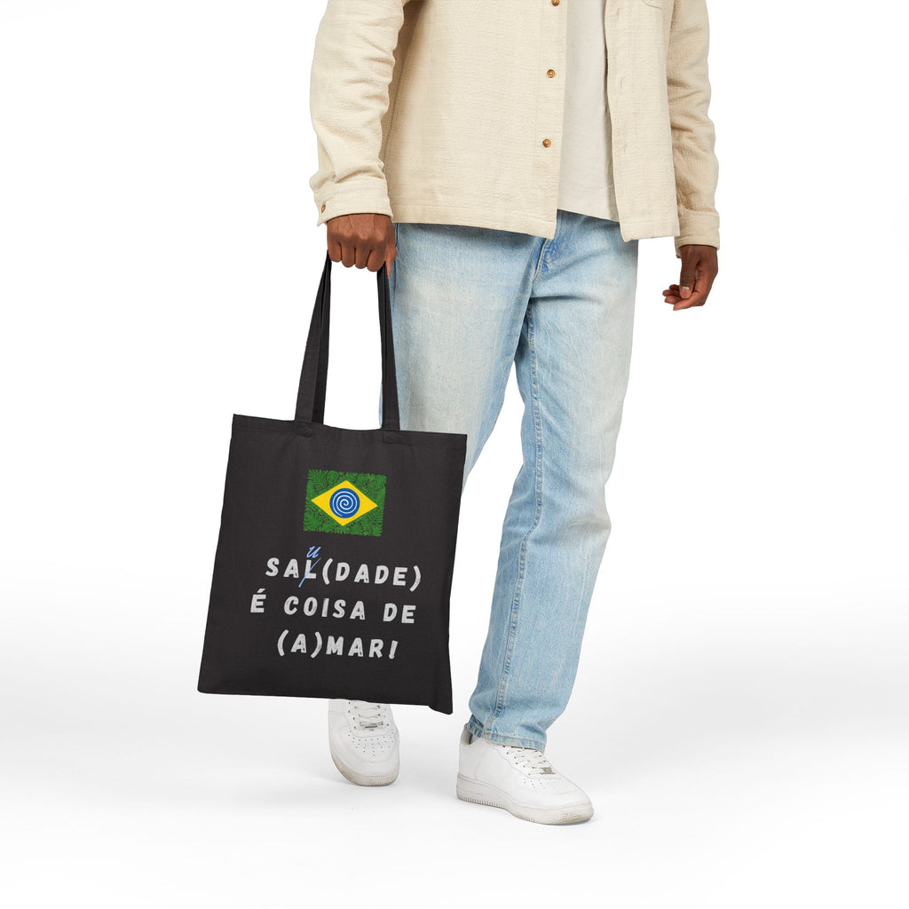 Brazil Flag Tote Bag – “Saudade é Coisa de (A)Mar” Canvas Tote