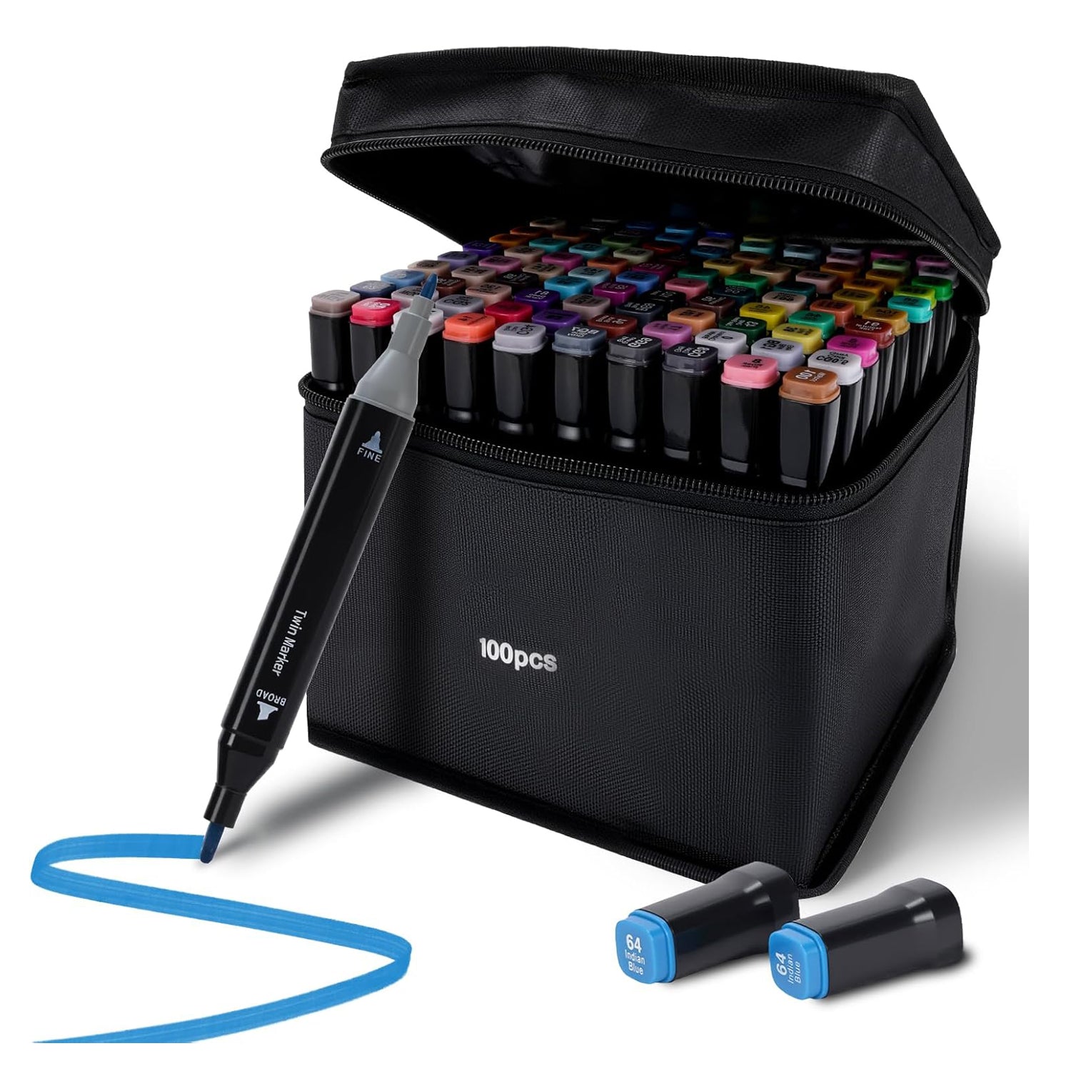 100 Colors Double Tip Brush Pens, Watercolor-Based Markers, Alcohol Markers For Children And Adults, Drawing, Calligraphy