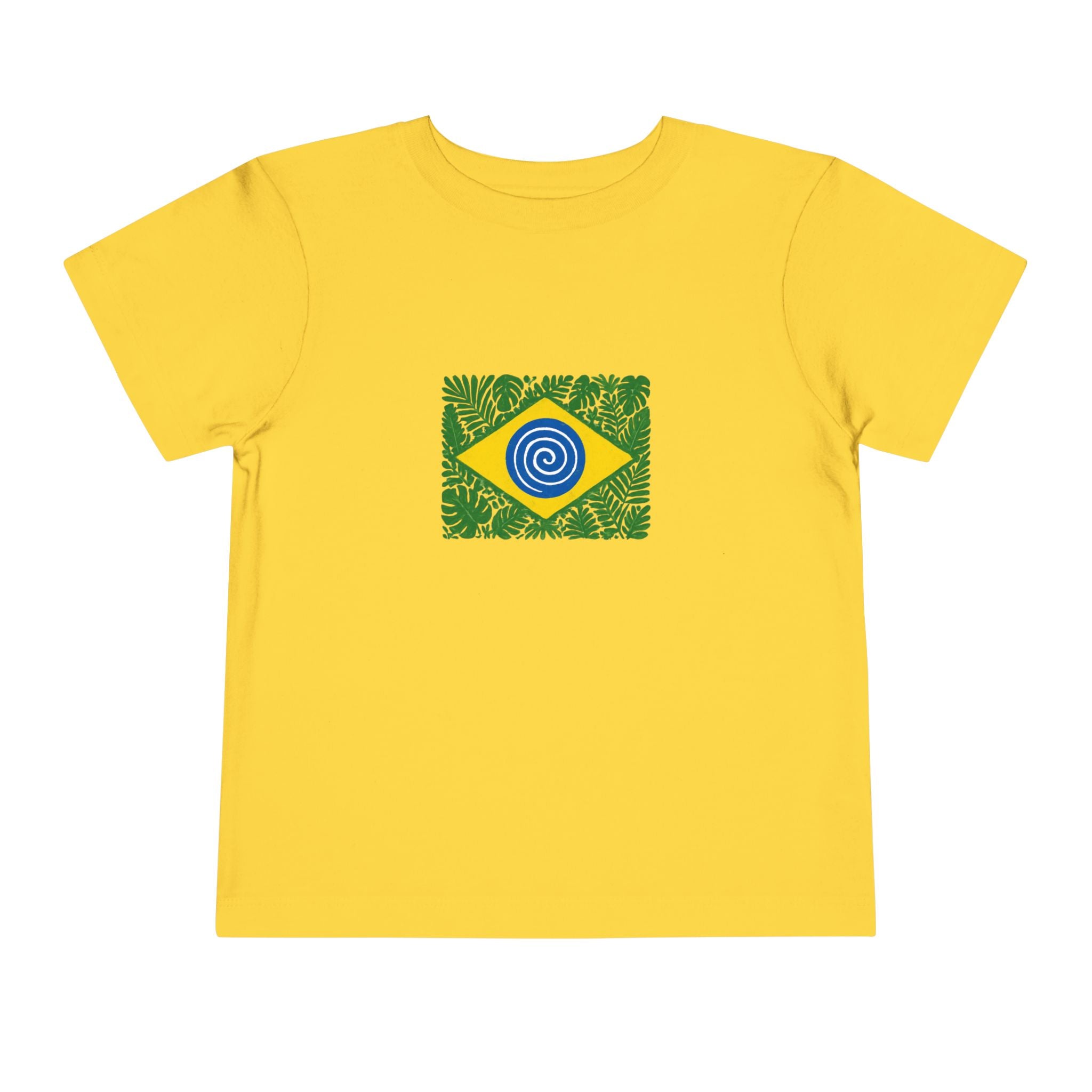 Toddler Tee — Brazilian Flag Tropical Design "Proud to be Brazilian"