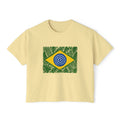 Brazil Tropical Flag Women's Boxy Tee — World Cup Pride Shirt