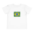Toddler Tee — Brazilian Flag Tropical Design "Proud to be Brazilian"