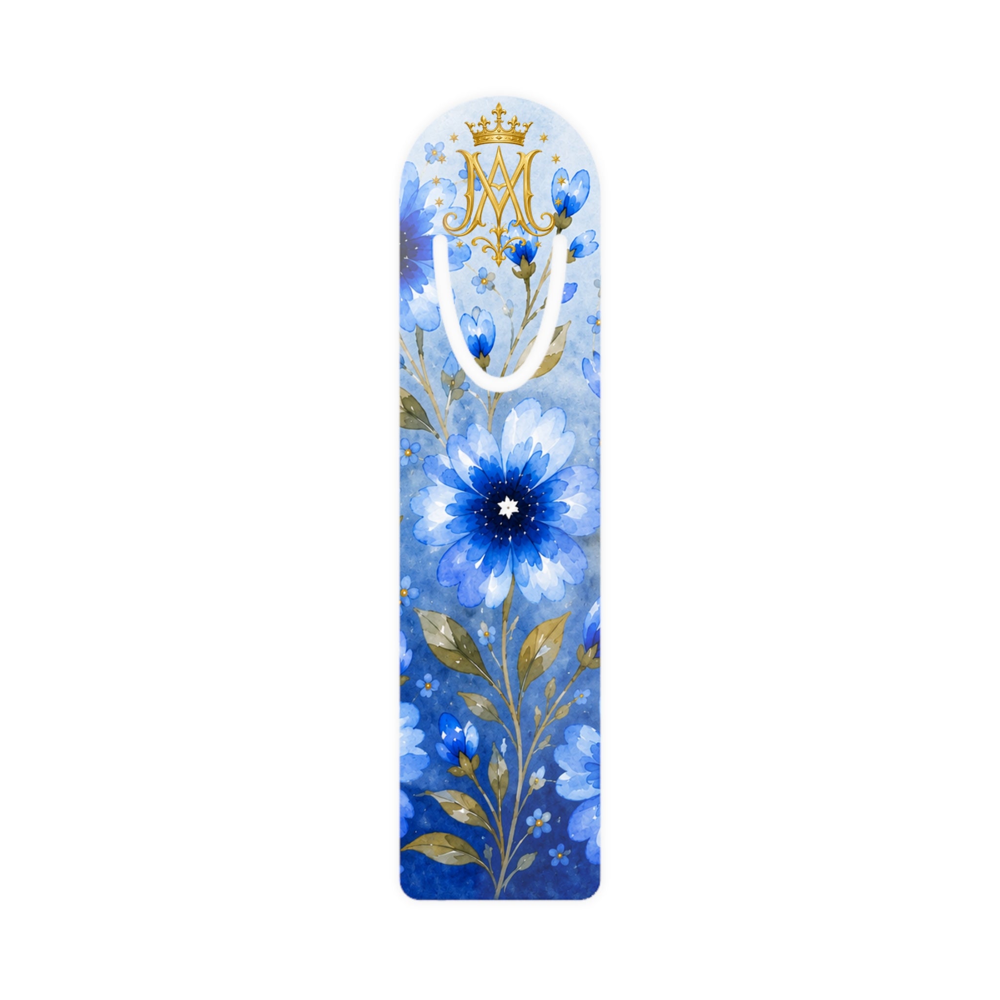 Virgin Mary Monogram Metal Bookmark