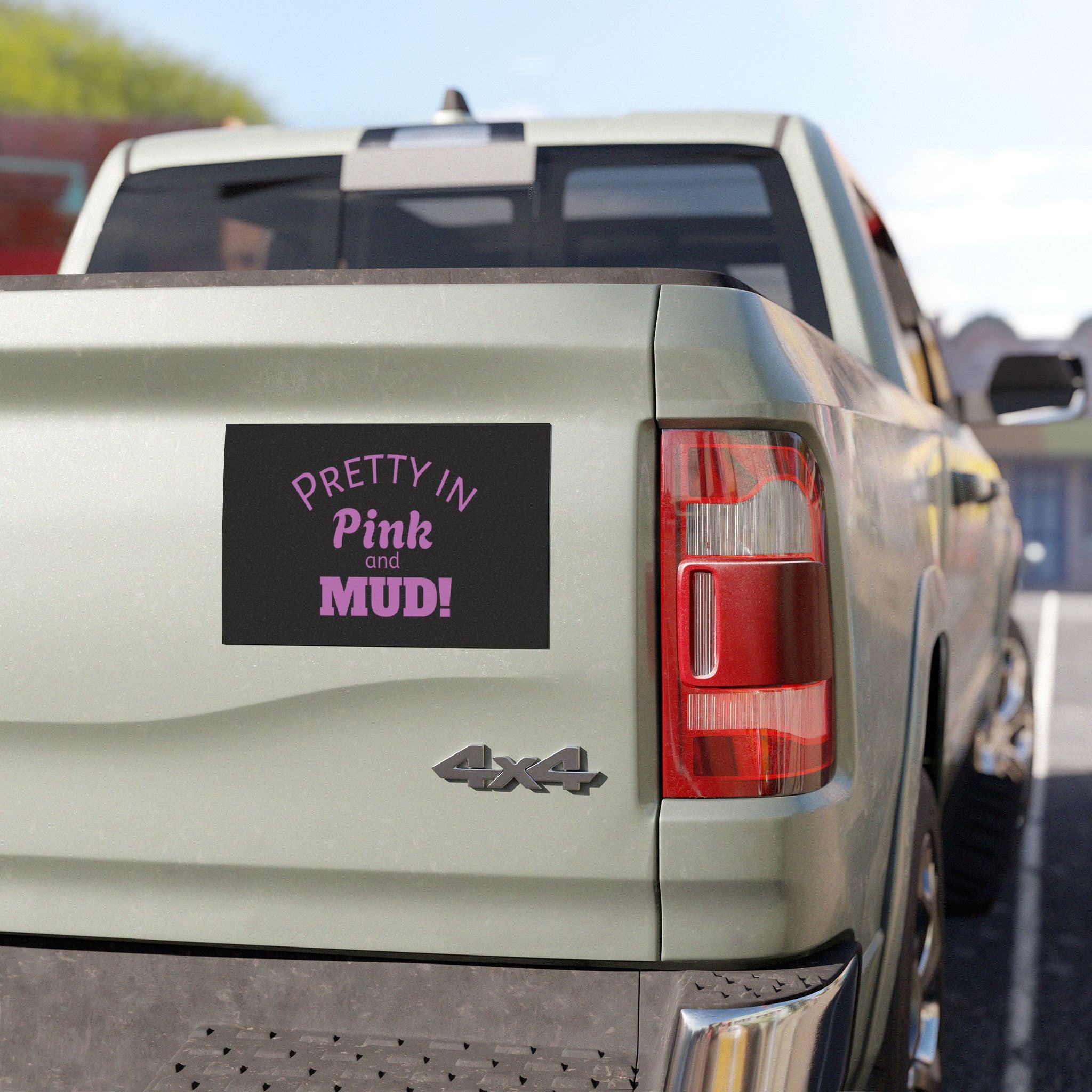 Car Magnet — "Pretty in Pink and Mud!" Off-Road Girl Decal