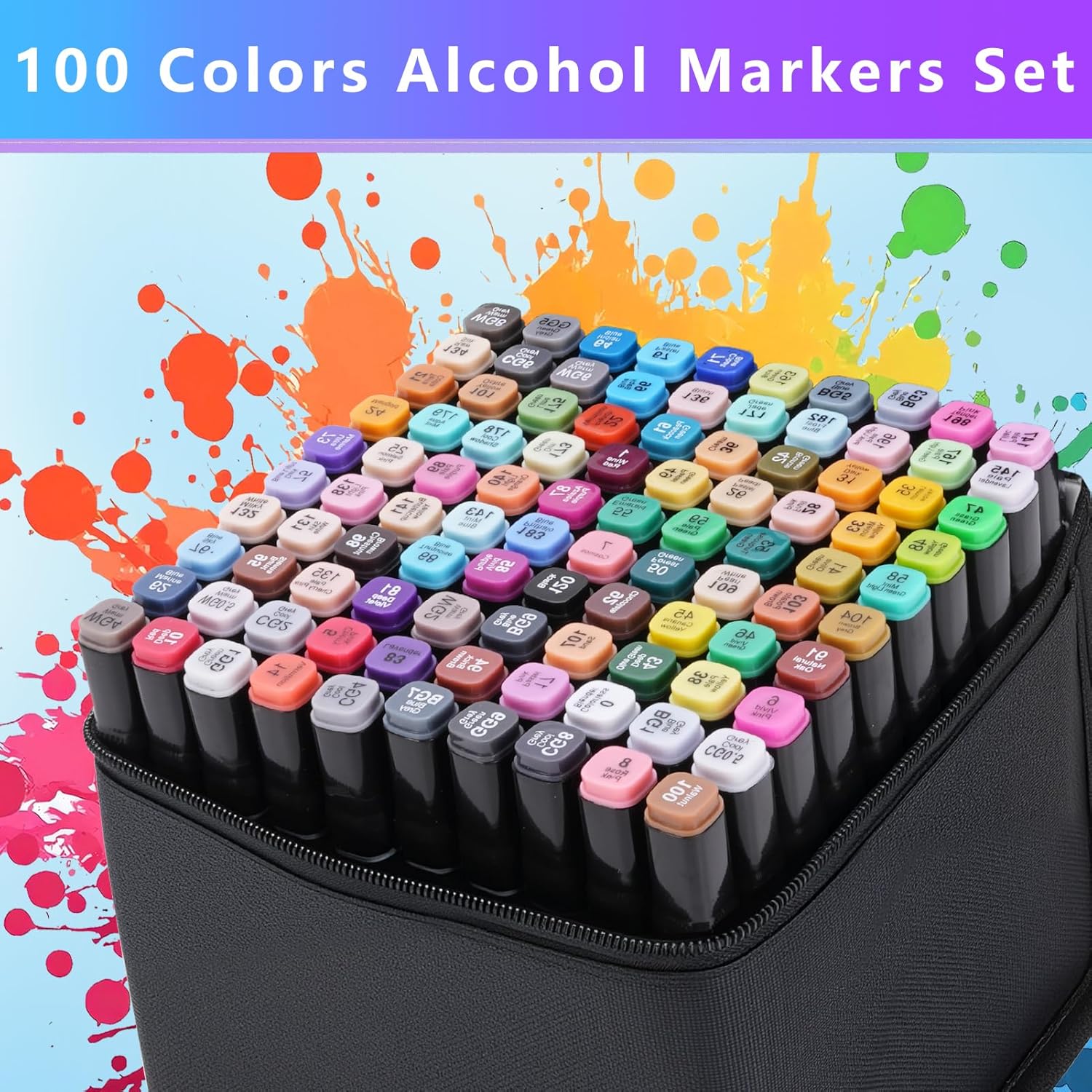 100 Colors Double Tip Brush Pens, Watercolor-Based Markers, Alcohol Markers For Children And Adults, Drawing, Calligraphy