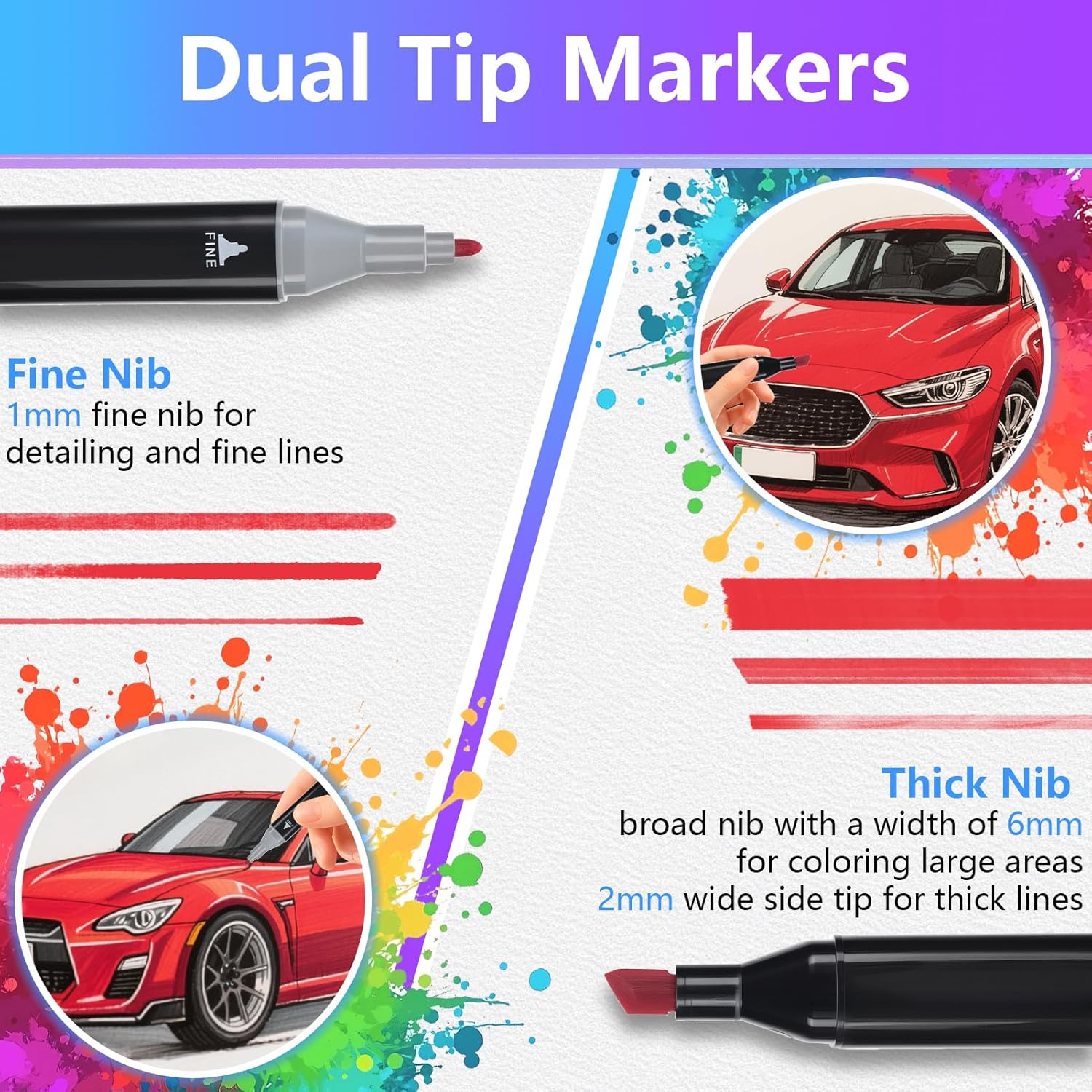 100 Colors Double Tip Brush Pens, Watercolor-Based Markers, Alcohol Markers For Children And Adults, Drawing, Calligraphy