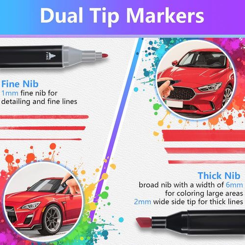 100 Colors Double Tip Brush Pens, Watercolor-Based Markers, Alcohol Markers For Children And Adults, Drawing, Calligraphy